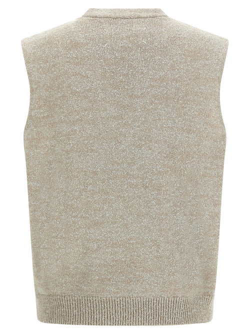 Maison Margiela Beige Cotton Sleeveles Sweater