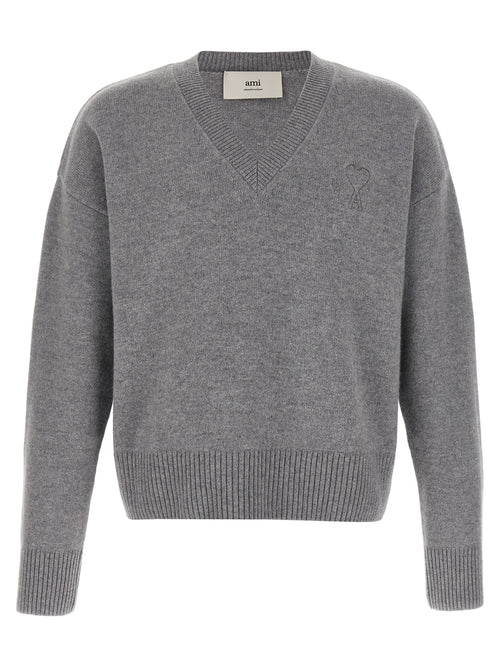 Ami Paris Gray Wool Cardigan