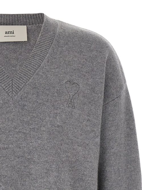 Ami Paris Gray Wool Cardigan