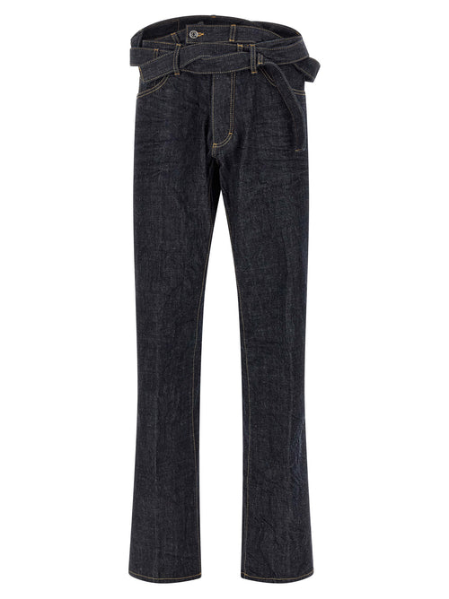 Dsquared² Blue Cotton Straight-Leg Jeans