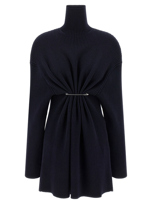 Balenciaga Blue Wool Short Dress