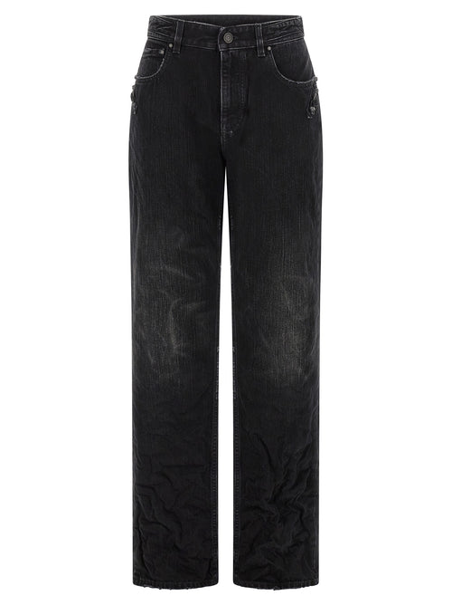 Balenciaga Black Cotton Straight-Leg Jeans