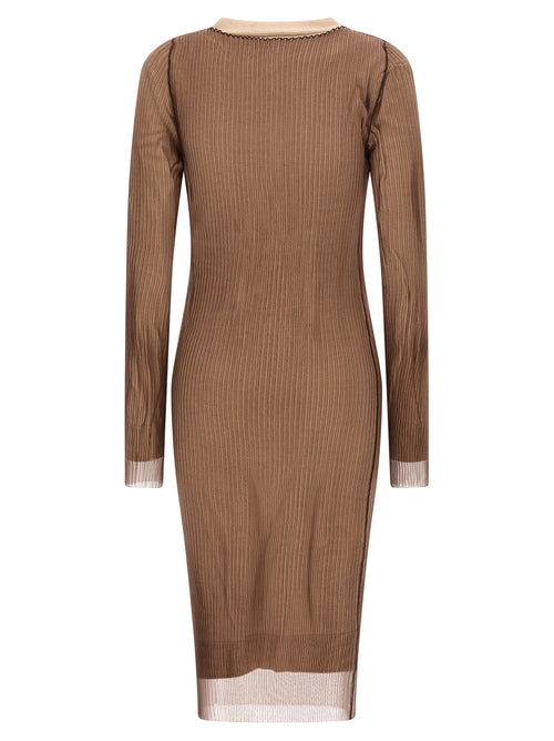 MM6 Maison Margiela Beige Polyamide Midi Dress
