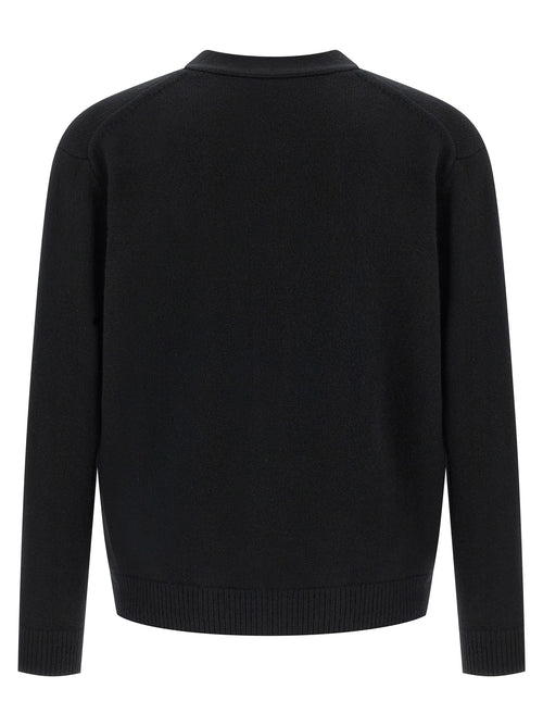 Maison Kitsuné Black Merino Wool Cardigan