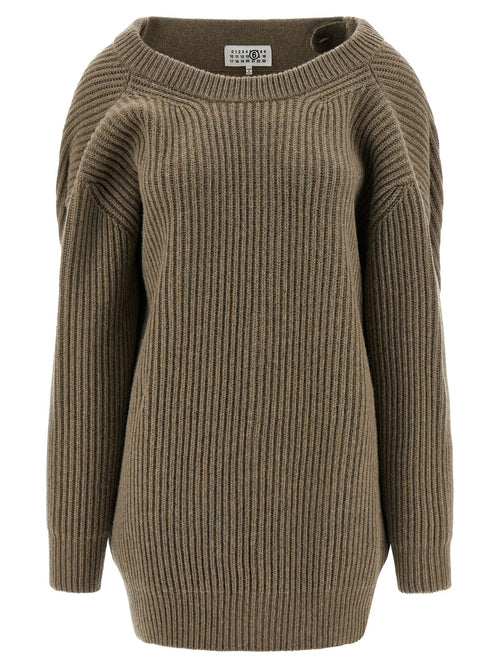 MM6 Maison Margiela Beige Virgin Wool Short Dress