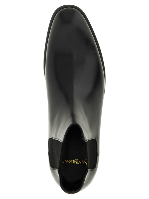 Saint Laurent Black Calfskin Chelsea Boots