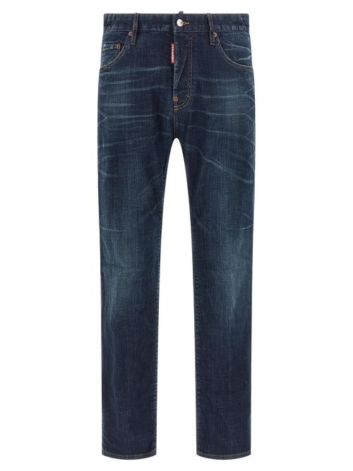 Dsquared² Blue Cotton Straight-Leg Jeans