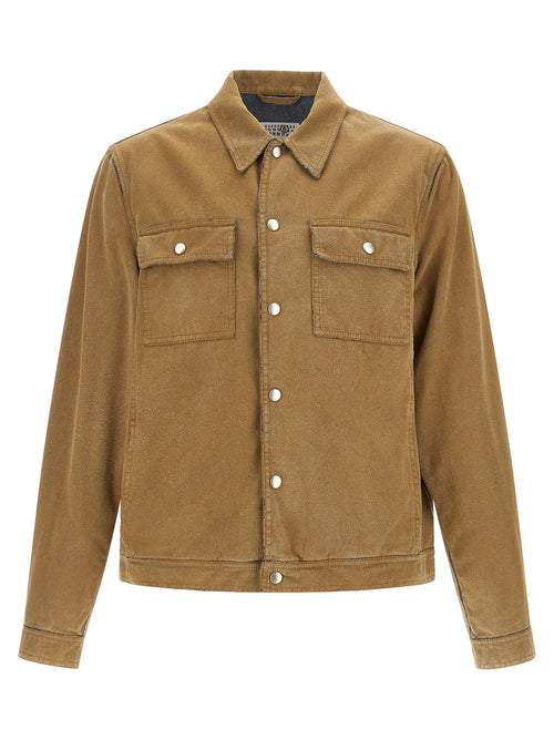 MM6 Maison Margiela Beige Cotton Denim Jacket