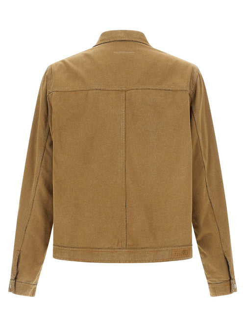 MM6 Maison Margiela Beige Cotton Denim Jacket