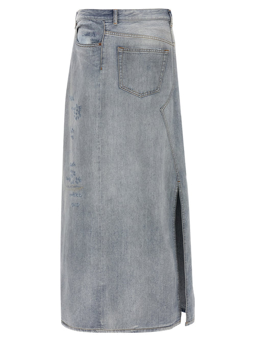 MM6 Maison Margiela Blue Cotton Mini Skirt