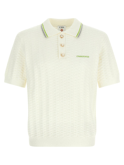 Casablanca White Cotton Polo Shirt