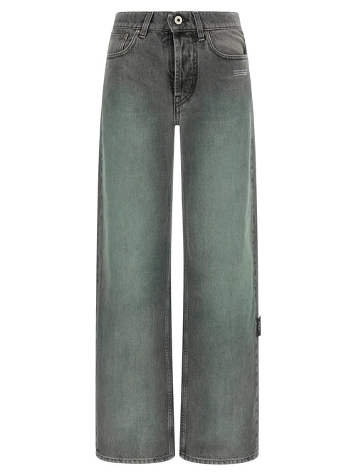 Off-White Gray Cotton Jeans Denim