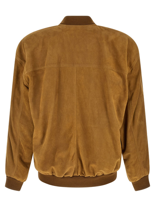 Saint Laurent Brown Lamb Leather Leather Jacket