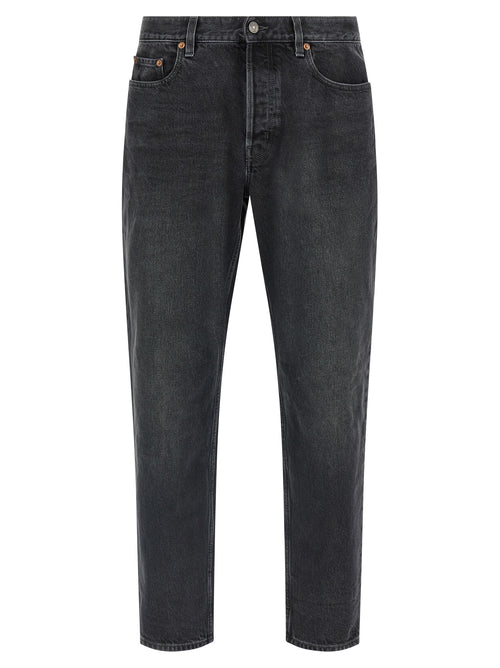 Saint Laurent Black Cotton Straight-Leg Jeans