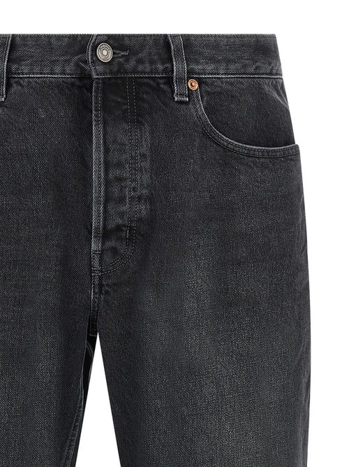 Saint Laurent Black Cotton Straight-Leg Jeans