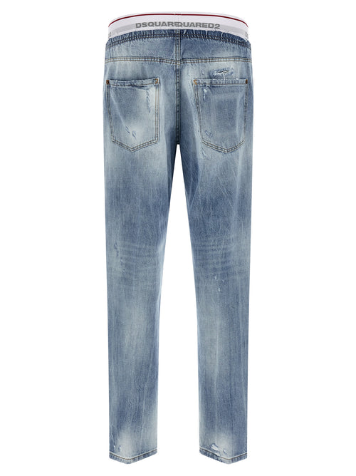 Dsquared² Blue Cotton Relaxed Fit Jeans