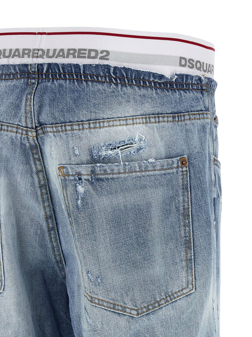 Dsquared² Blue Cotton Relaxed Fit Jeans
