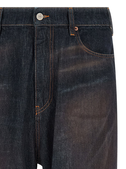 MM6 Maison Margiela Blue Cotton Straight-Leg Jeans