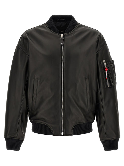 Dsquared² Black Leather Leather Jacket