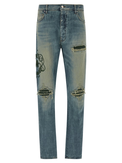Amiri Blue Cotton Relaxed Fit Jeans
