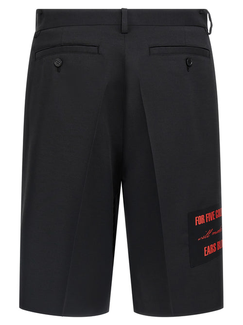Undercover Black Polyester Bermuda Shorts