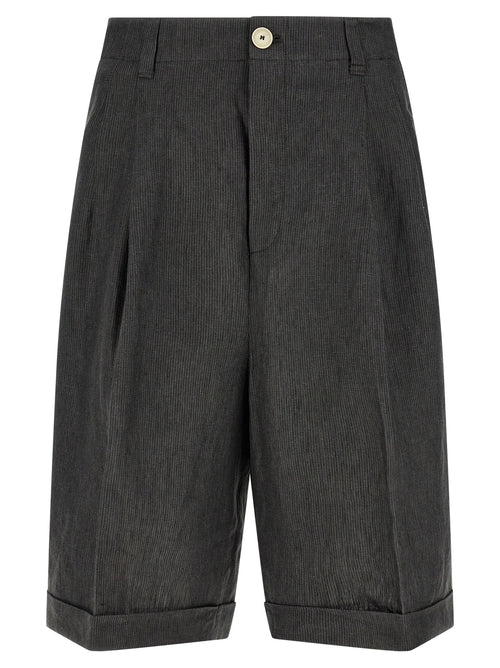 Jacquemus Gray Linen Bermuda Shorts