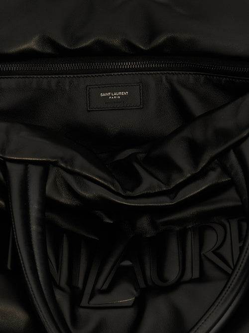 Saint Laurent Black Lamb Leather Tote Bag