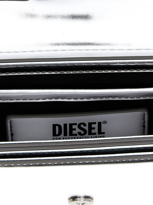 Diesel Silver Cowhide Shoulder Bag