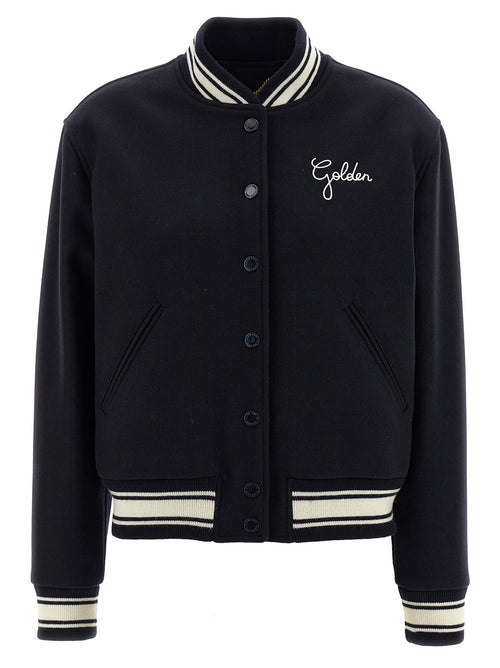 Golden Goose Blue Virgin Wool Bomber