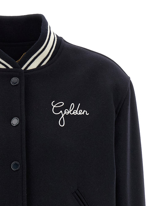 Golden Goose Blue Virgin Wool Bomber
