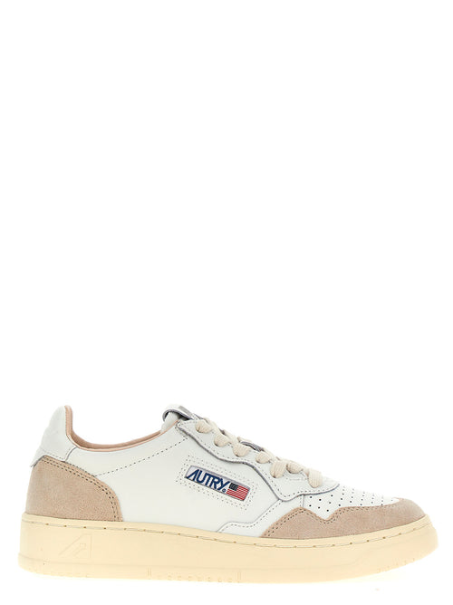 Autry Beige Cowhide Low Top Sneakers