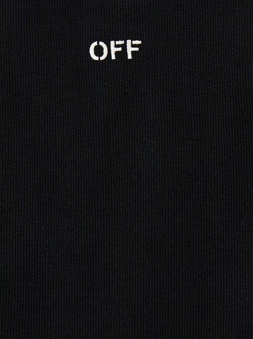 Off-White Black Cotton Sleeveles T-Shirt
