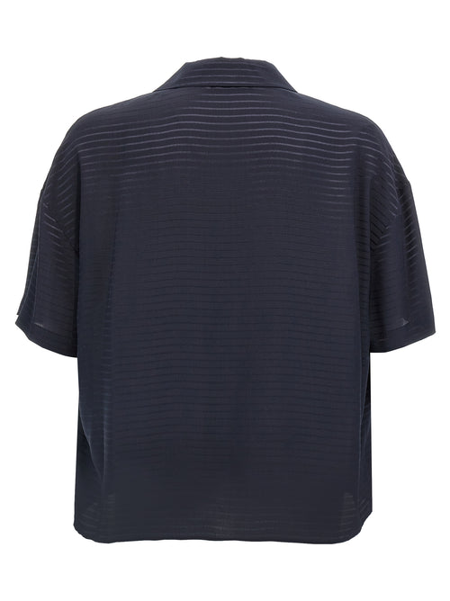 Saint Laurent Blue Silk Polo Shirt