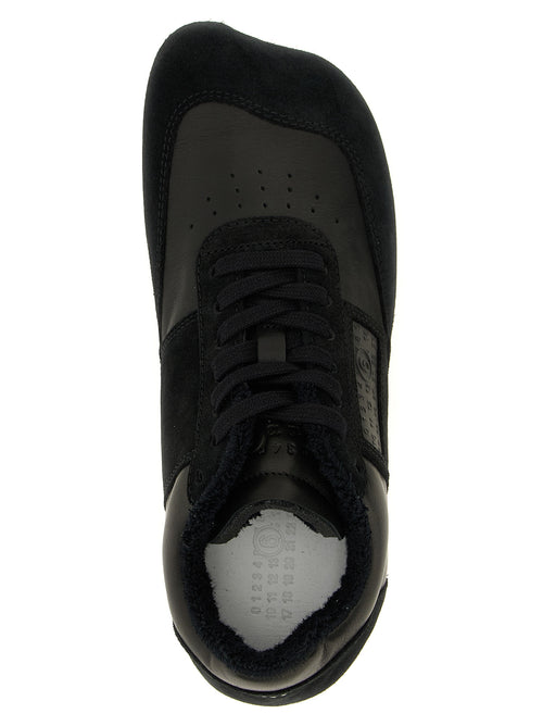MM6 Maison Margiela Black Calfskin Athletic Sneakers