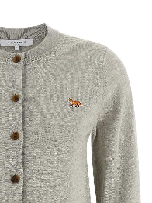 Maison Kitsuné Gray Virgin Wool Cardigan