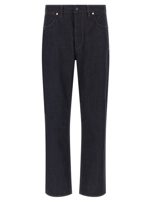 Stone Island Blue Cotton Straight-Leg Jeans