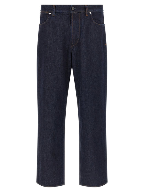 Stone Island Blue Cotton Straight-Leg Jeans
