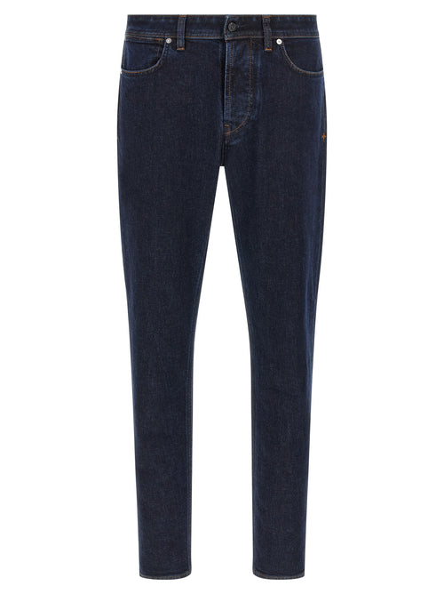 Stone Island Blue Cotton Straight-Leg Jeans