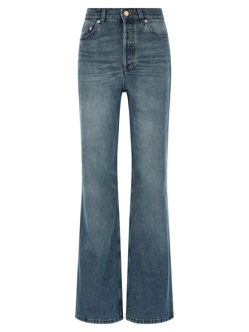 A.P.C. Blue Cotton Flared Jeans