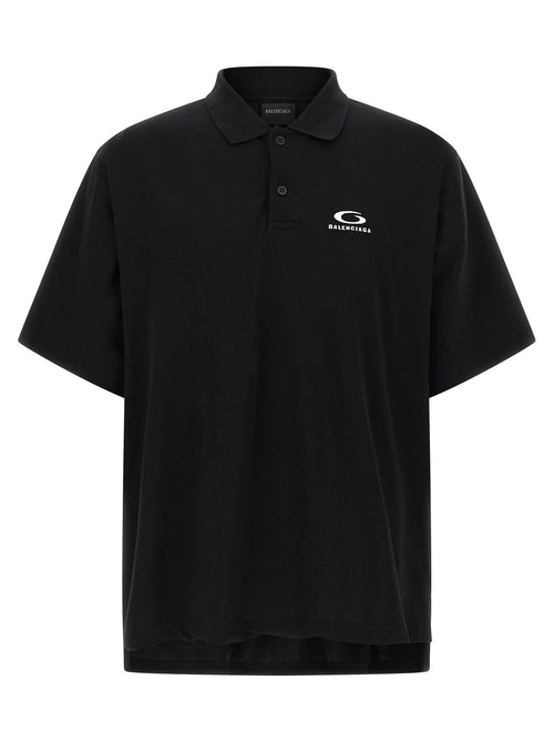 Balenciaga Black Cotton Polo Shirt