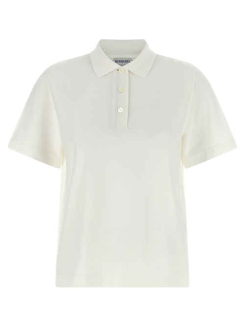 Burberry White Cotton Polo Shirt