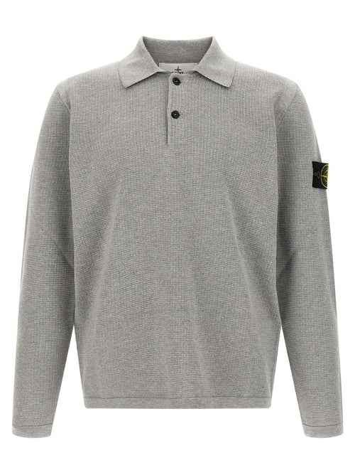 Stone Island Gray Cotton Polo Shirt