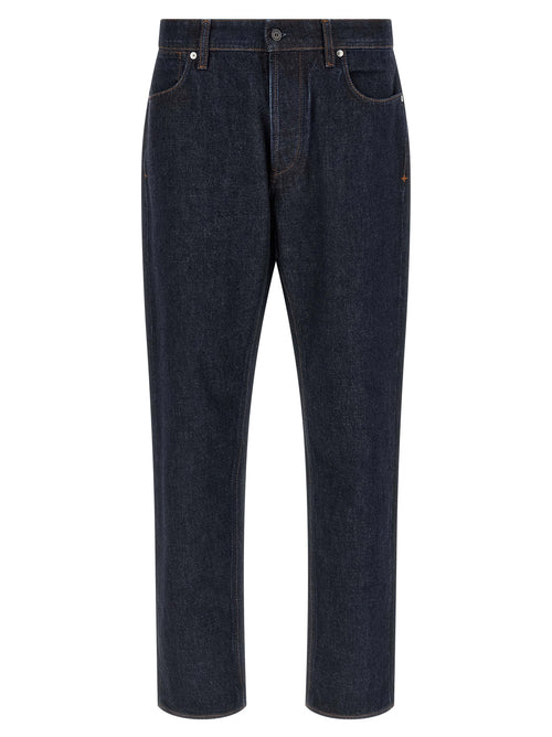 Stone Island Blue Cotton Straight-Leg Jeans