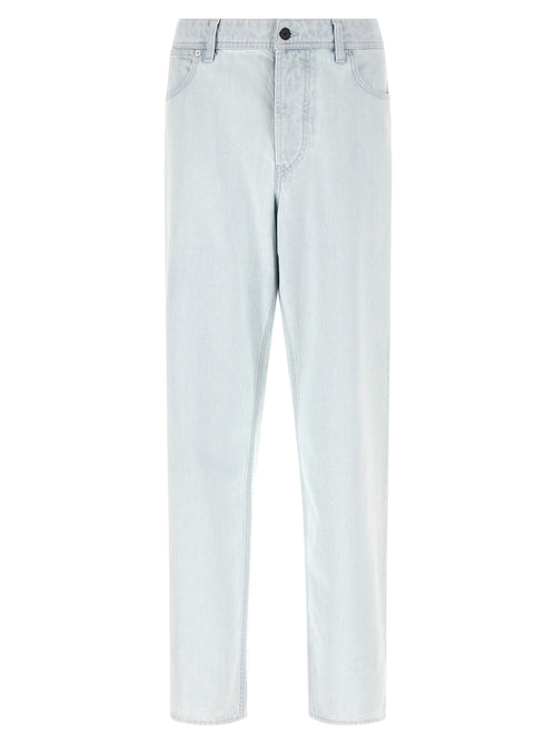 Stone Island Blue Cotton Straight-Leg Jeans