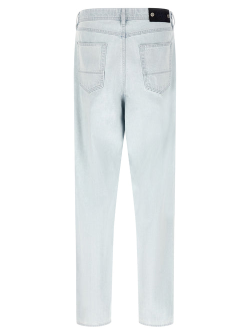 Stone Island Blue Cotton Straight-Leg Jeans