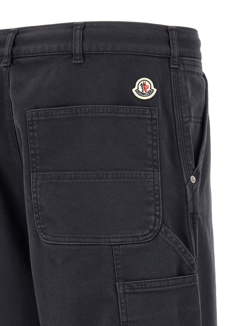 Moncler Blue Cotton Cargo Pants