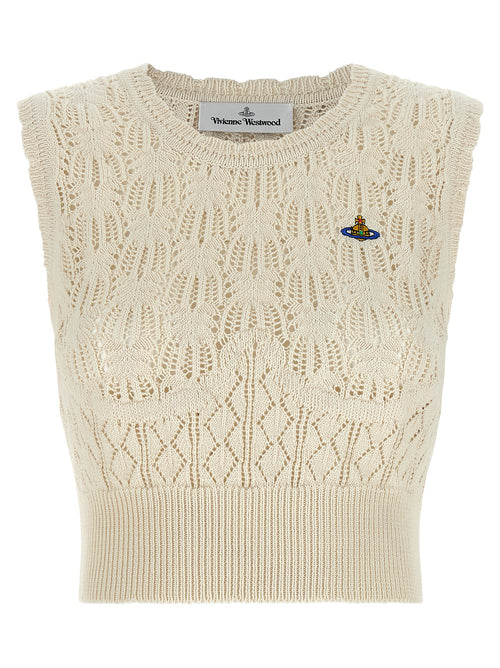 Vivienne Westwood Beige Cotton Sleeveles T-Shirt