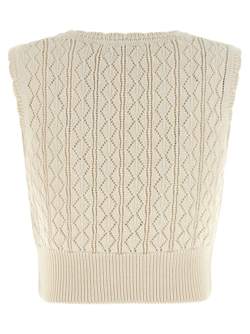 Vivienne Westwood Beige Cotton Sleeveles T-Shirt