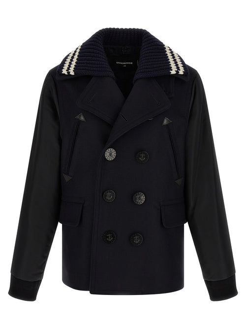 Dsquared² Blue Wool Coat