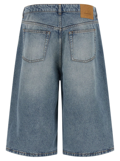 Ami Paris Blue Cotton Bermuda Shorts